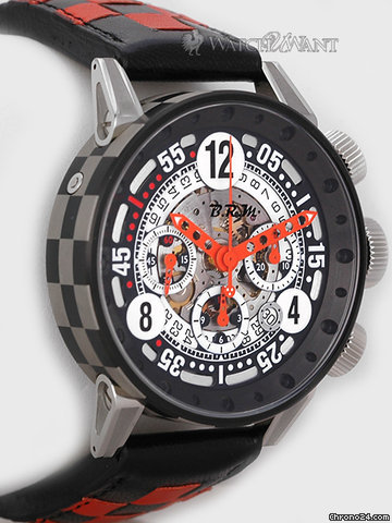replica B.R.M V14-44 Racing Skeleton Dial - 44mm Stainless Steel - ORANGE HANDS - SPECIAL LIMITED EDITION (Only 50 pieces) - COMPLETELY SOLD OUT WATCHES 1