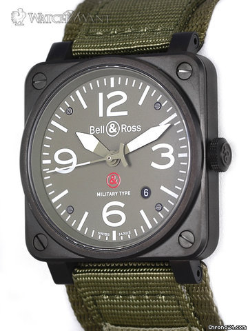 replica Bell & Ross "GI Joe" - 42mm PVD - BR03-92-S WATCHES 1