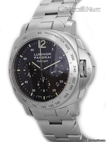 replica Panerai PAM 236 - Luminor Daylight Chronograph - 44mm Stainless Steel & Stainless Steel Bracelet - Boxes/Papers 100% Complete & As-New WATCHES 1
