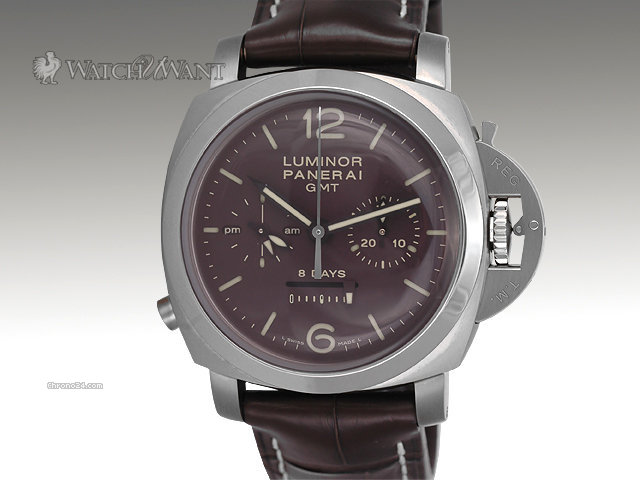 Panerai PAM 311 - Luminor 1950 8 Days Chronograph Monopusher GMT - 44mm Titanium & Chocolate Brown Dial - Pre-Owned As New in Virtually Unworn Condition WATCHES 2