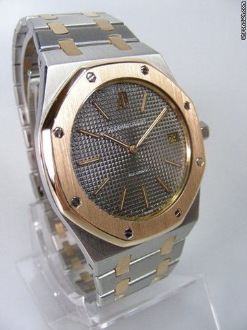 replica Audemars Piguet Royal Oak Jumbo vintage or/acier cadran ardoise WATCHES 1