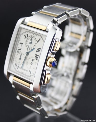 replica Cartier Tank Fran?ais bi-color chrono WATCHES 1