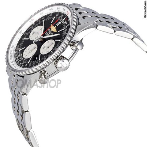 Breitling Navitimer 01 Black Dial Chronograph Stainless Steel Mens Watch AB012012-BB01SS WATCHES 2