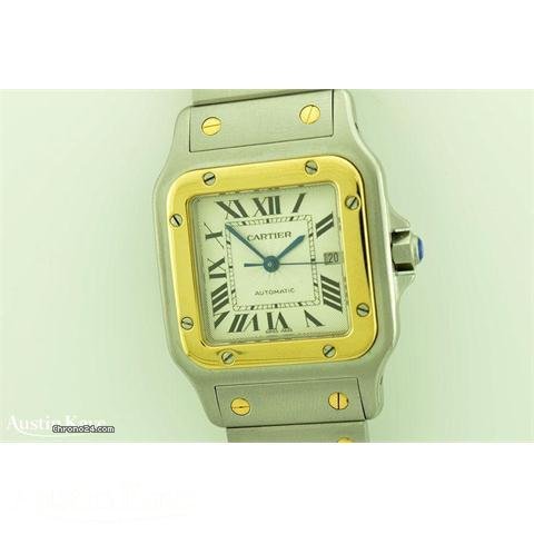 replica Cartier Santos Bi-metal automatic on bracelet WATCHES 1