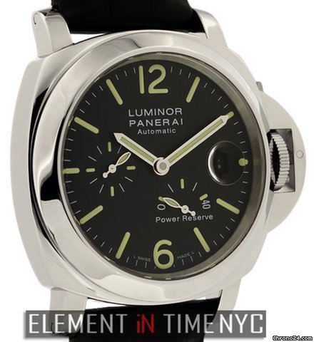 Panerai Luminor Steel Black Dial 44mm Power Reserve PAM 90 B+P WATCHES 2