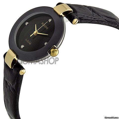 Rado Coupole Jubilee Black Dial Ceramic Case Black Leather Mens Watch R22829715 WATCHES 2