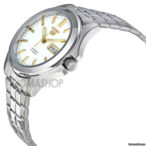 Seiko 5 Automatic White Dial Stainless Steel Mens Watch SNKK89 WATCHES 2