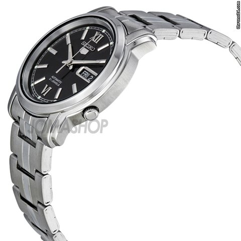 Seiko 5 Automatic Black Dial Stainless Steel Mens Watch SNKK81 WATCHES 2