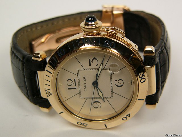Cartier Pasha yellow gold leather strap Ref. 1989 WATCHES 2