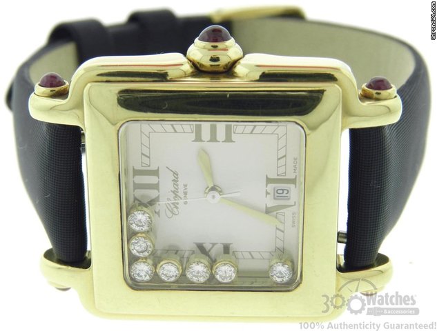 Chopard Happy Sport 27/6677-21 18K Yellow Gold Diamond Date Watch WATCHES 2