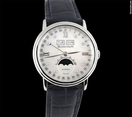 Blancpain Villeret No. 724 SS Diamond Moonphase MOP WATCHES 2