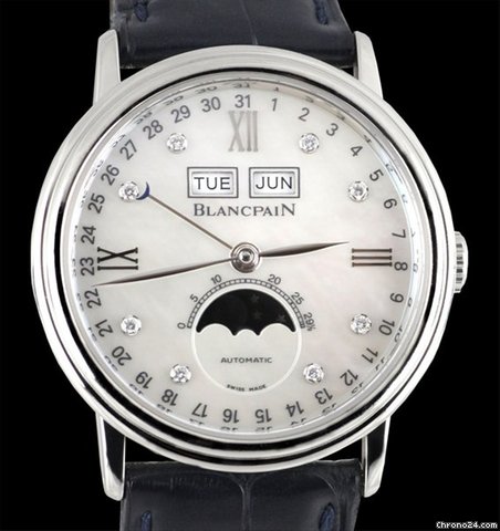 replica Blancpain Villeret No. 724 SS Diamond Moonphase MOP WATCHES 1