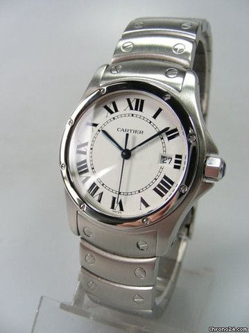 Cartier Santos ronde full steel/complet acier cadran blanc/white dial WATCHES 2