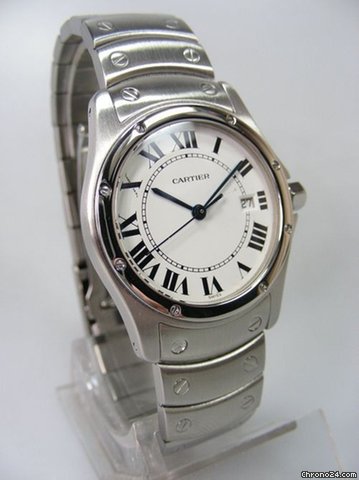 replica Cartier Santos ronde full steel/complet acier cadran blanc/white dial WATCHES 1