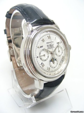 replica Zenith El Primero Chronomaster GT Fly-Back white gold/or blanc triple date moon phases/phases de lune cadran silver dial WATCHES 1