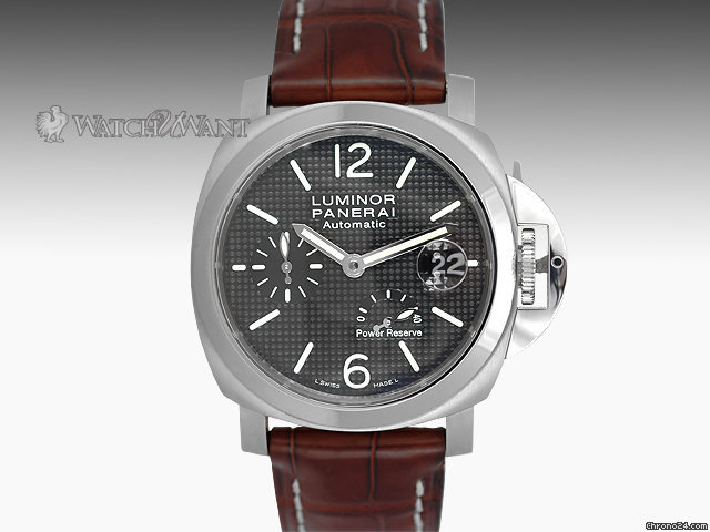 Panerai PAM 241 - Luminor Power Reserve - 40mm Stainless Steel - Black Waffle Textured Hobnail Dial WATCHES 2
