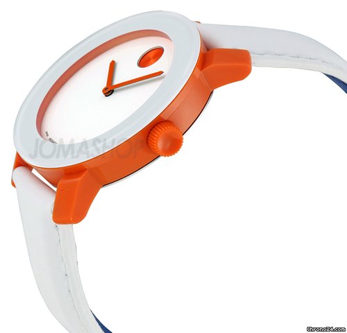 Movado Bold White Dial White Leather Strap Ladies Watch 3600007 WATCHES 2
