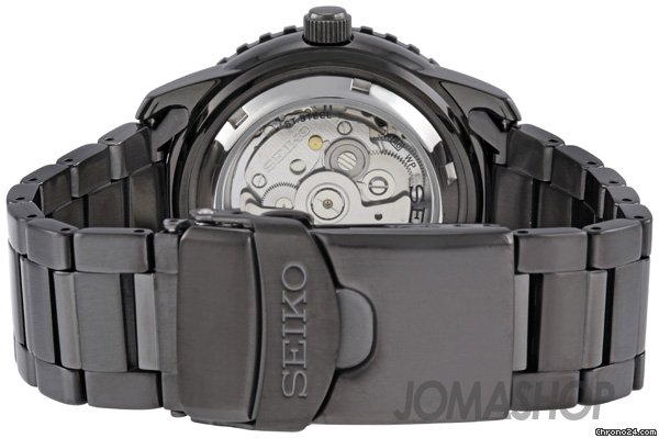 replica Seiko 5 Black Dial Black Stainless Steel Automatic Mens Watch SNZH59 WATCHES 1