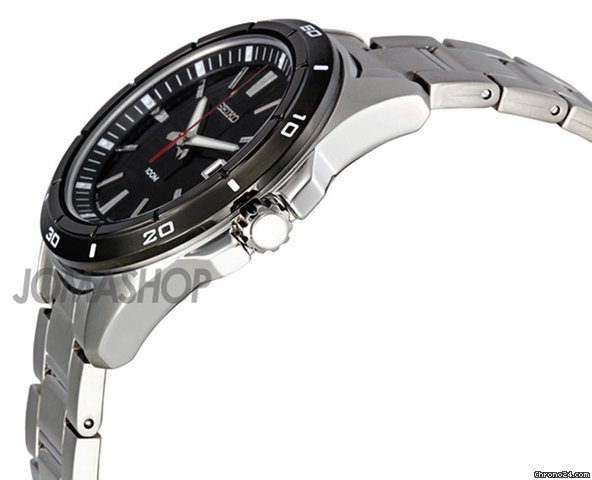 Seiko Stainless Steel Black Dial Quartz Mens Watch SGEE91 WATCHES 2
