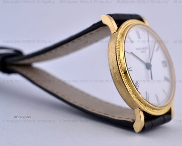 Patek Philippe Calatrava 18K Yellow Gold Automatic Hobnail Bezel White Dial 33MM WATCHES 2
