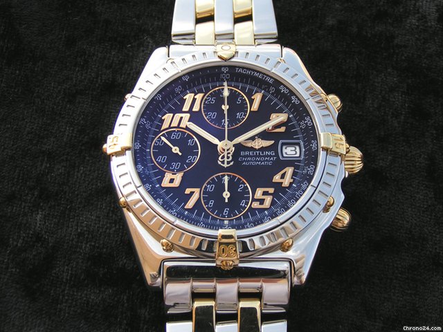 Breitling Chrono Vitesse Stahl/Gold mit Pilotarmband schwarz WATCHES 2