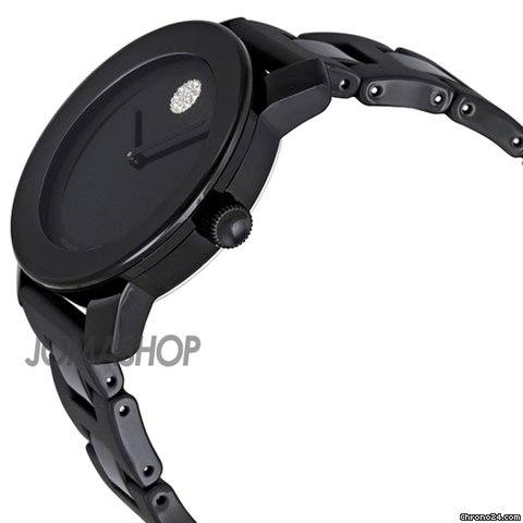 Movado Bold Black Dial Crystal Assent Unisex Watch 3600102 WATCHES 2