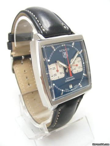 replica TAG Heuer Monaco chronographe steel/acier cadran bleu dial WATCHES 1
