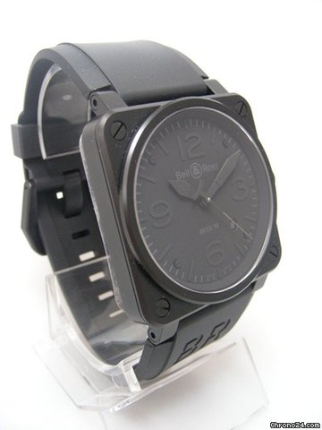 replica Bell & Ross Aviation BR03-92S "Military"all black/complet noir acier on rubber/acier sur caoutchouc WATCHES 1