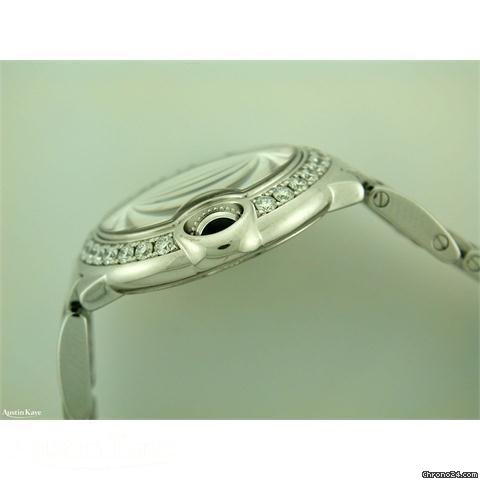 replica Cartier Ballon Bleu 18ct white gold diamond bezel quartz on bracelet WATCHES 1