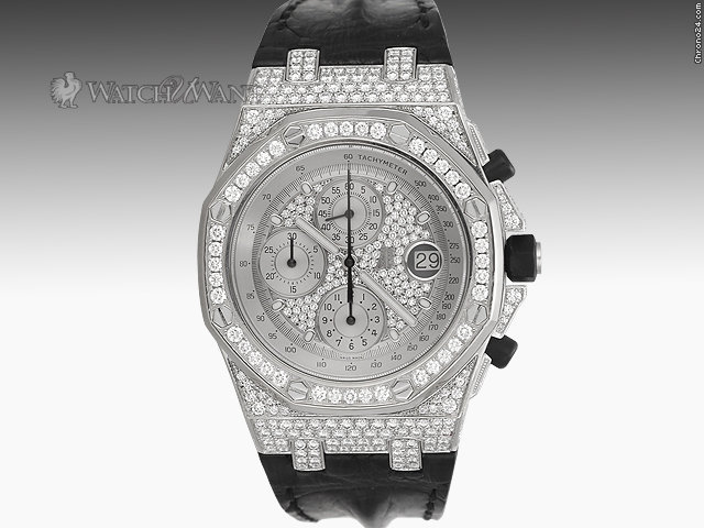 Audemars Piguet (AP) Royal Oak Offshore Chronograph - 100% Authentic Factory Diamond Bezel & Case (Total 5.86 Carats) - 44mm 18k White Gold - SPECIAL ORDER ONLY WATCHES 2