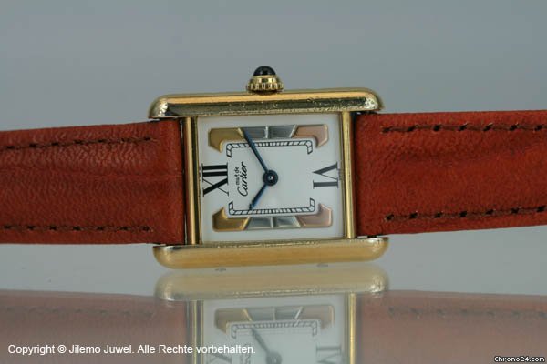 Cartier Tank Vermeil Quartz 925 Silber Vergoldet WATCHES 2