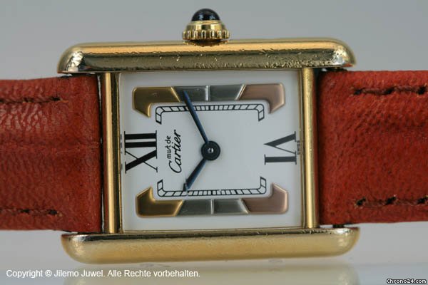 replica Cartier Tank Vermeil Quartz 925 Silber Vergoldet WATCHES 1