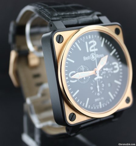 Bell & Ross Aviation type Pink gold bezel & PVD/DLC case chrono 46 mm WATCHES 2