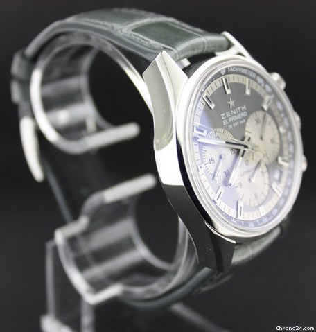 Zenith El Primero 36'000VpH Chronograph, steel crocodile strap WATCHES 2