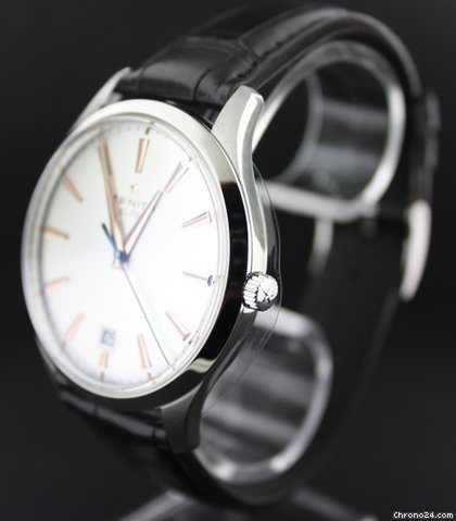 replica Zenith Elite Captin Central second steel crocodile strap WATCHES 1