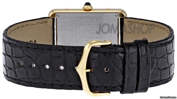 replica Cartier Tank Solo Silver Dial 18kt Yellow Gold Black Leather Ladies Watch W5200004 WATCHES 1