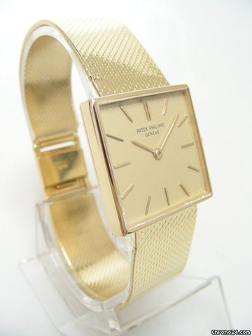 replica Patek Philippe Classique 3430 vintage carre full yellow gold/complet or jaune cadran gold dial WATCHES 1
