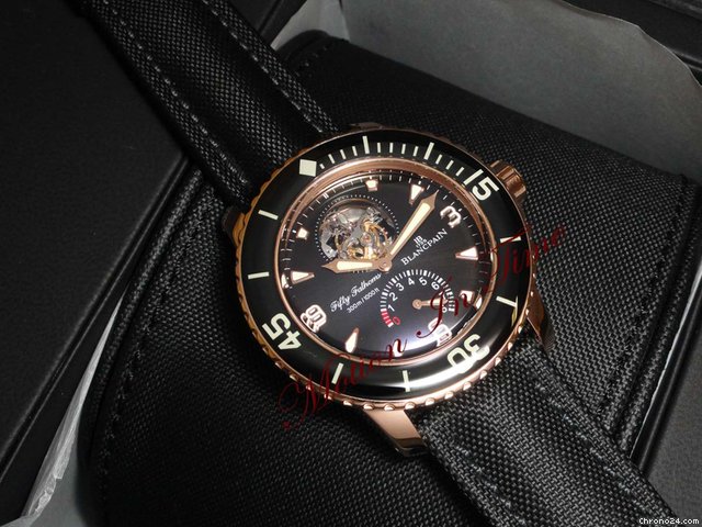 replica Blancpain FIFTY FATHOMS TOURBILLON ROSE GOLD POWER RESERVE 45mm WATCHES 1