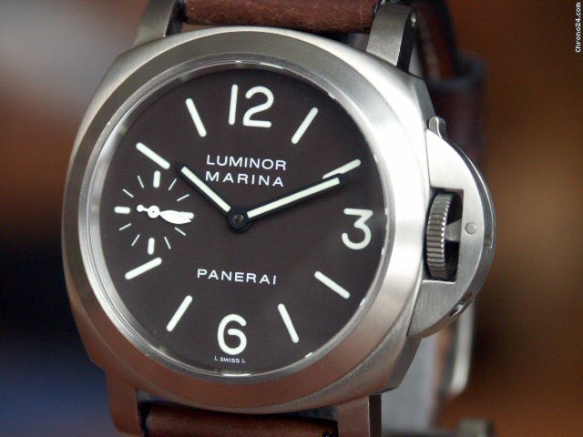 replica Panerai PAM 118 Luminor Marina Titanium Tobacco Dial WATCHES 1