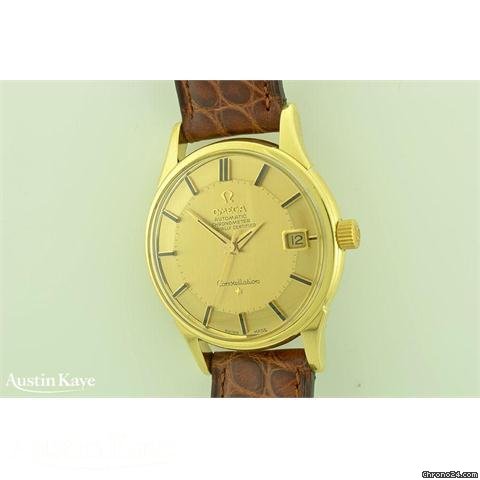 Omega Constellation Pie-Pan 18ct gold automatic on strap WATCHES 2