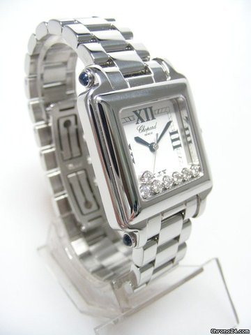 replica Chopard Happy Sport Square Diamonds full steel/complet acier cadran blanc/white dial WATCHES 1