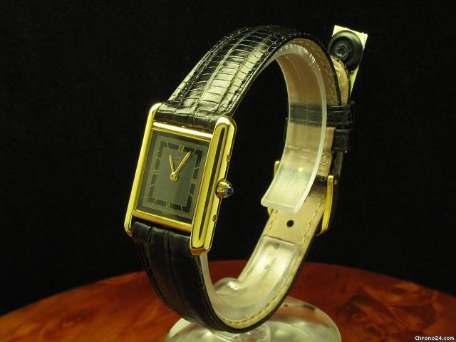 Cartier Tank Argent 925 Silber Vergoldet Damenuhr WATCHES 2