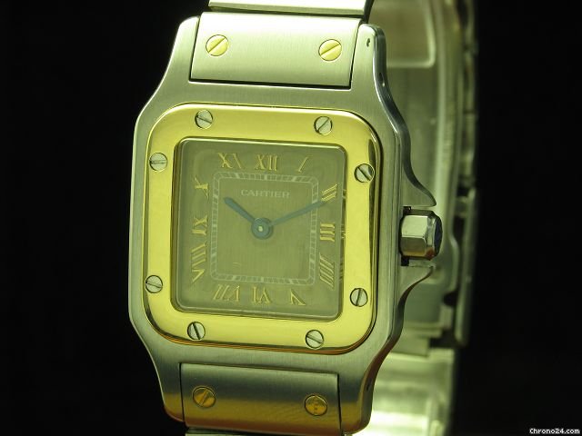 replica Cartier Santos Galbee 18kt 750 Gold / Edelstahl Damenuhr WATCHES 1