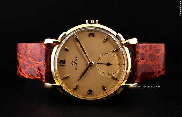 Omega 18k Y/G Champagne Dial Large Size Gents 1960s WATCHES 2