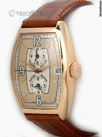 replica Franck Muller Master Banker "Havana" - Tonneau 18K Rose Gold - 5850 MB HV WATCHES 1
