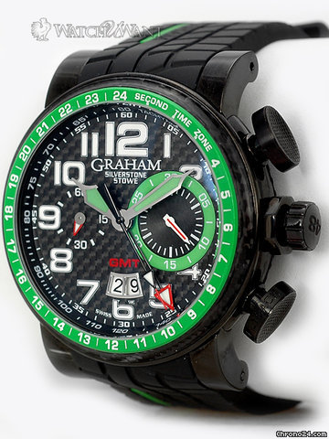 replica Graham Grand Silverstone Stowe GMT Green Machine Flyback Chronograph - 48mm PVD - Ref. 2BLCB.B07A.K56N - 250 PIECE LIMITED EDITION WATCHES 1