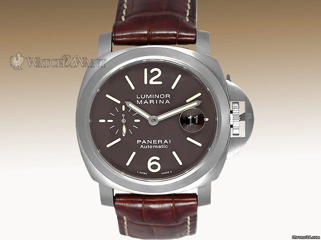 Panerai PAM 240 Luminor Marina Automatic - 44mm Titanium & Chocolate/Tobacco Brown Dial WATCHES 2