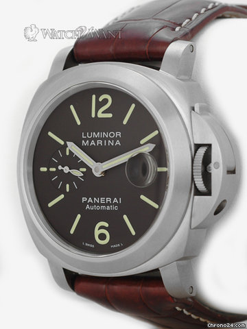 replica Panerai PAM 240 Luminor Marina Automatic - 44mm Titanium & Chocolate/Tobacco Brown Dial WATCHES 1