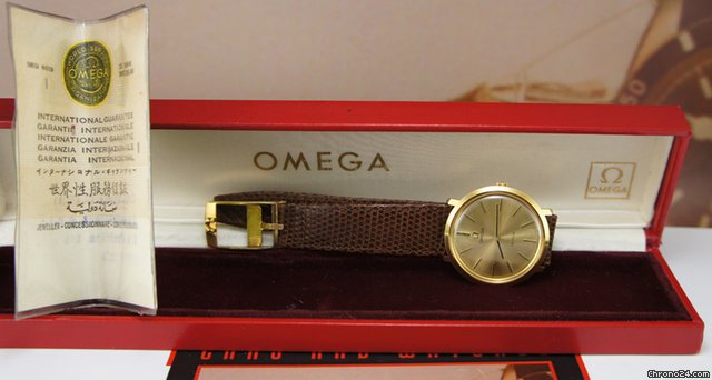 Omega De Ville NOS 18K gold Box & Papers 1974 rare vintage WATCHES 2